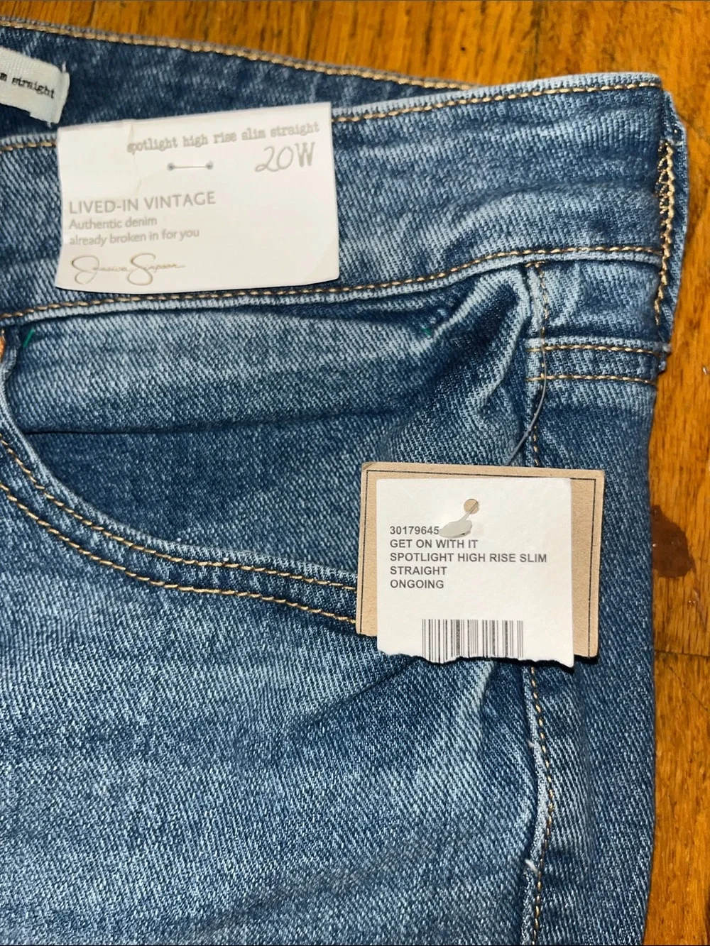 NWT Jessica Simpson Spotlight High-Rise Slim Straight Jeans Size 20W